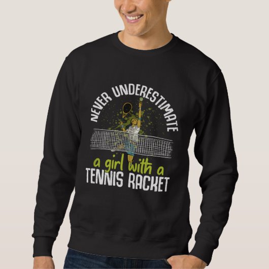 Girl With Tennis Racket  Sports Player Coach Graph Trui (Voorkant)