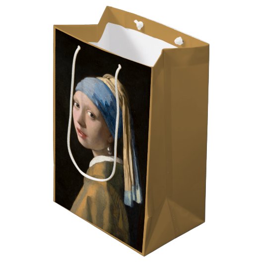 Girl with the pearl earring - Johannes Vermeer Medium Cadeauzakje (Voorkant Gekanteld)