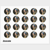 Girl with the pearl earring - Johannes Vermeer Ronde Sticker (Vel)