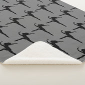 Girl Woman Ballet Dance Silhouette Black Grey Sherpa Deken (3/4)