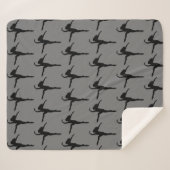 Girl Woman Ballet Dance Silhouette Black Grey Sherpa Deken (Voorkant (horizontaal))