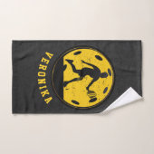 Girl Woman Pickleball Player Racketball Name Black Handdoek (Handdoek)