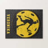 Girl Woman Pickleball Player Racketball Name Black Legpuzzel (Horizontaal)