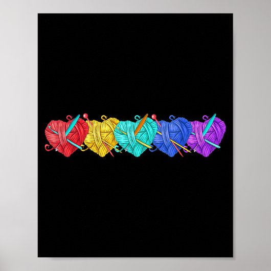 Girl Women's Yarn Crochet Knitting Funny Gift  Poster (Voorkant)