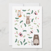 Girl Woodland Animals Baby shower Uitnodiging (Achterkant)