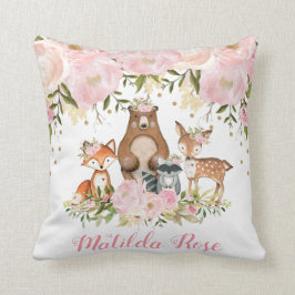 Girl Woodland Animals Forest Girl Nursery Decor Kussen