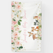 Girl Woodland Baby shower Blush Floral Spandoek (Verticaal)