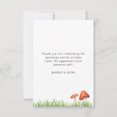 Girl Woodland Baby shower Hartelijk dank Bedankkaart (Achterkant)