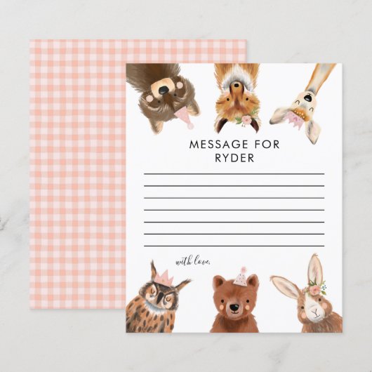 Girl Woodland Birthday Party Time Capsule (Voorkant / Achterkant)