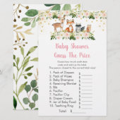 Girl Woodland raadt het Baby shower prijs (Voorkant / Achterkant)