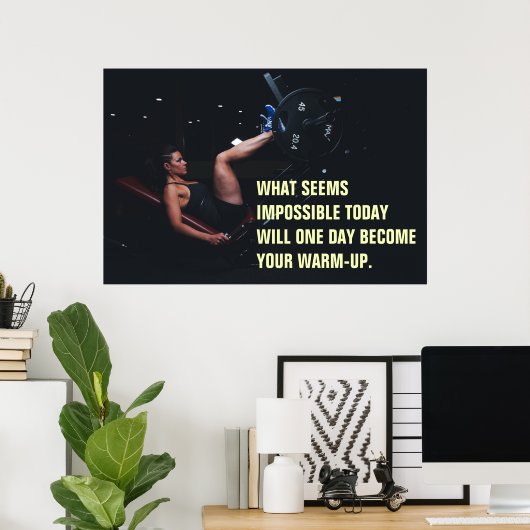 Girl Workout Motivatie Gym Quote Poster (Thuiskantoor)