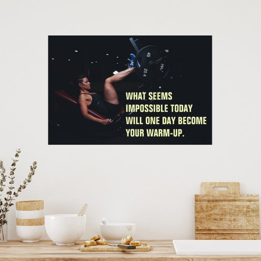 Girl Workout Motivatie Gym Quote Poster (Keuken)