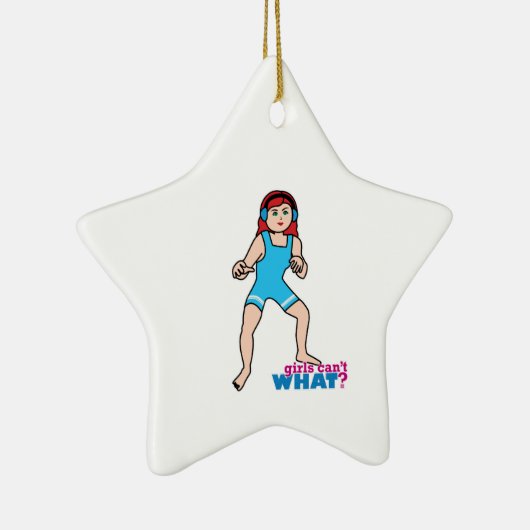 Girl Wrestler Keramisch Ornament (Rechts)