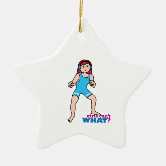 Girl Wrestler Keramisch Ornament (Voorkant)