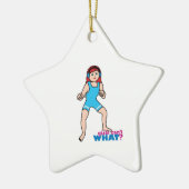 Girl Wrestler Keramisch Ornament (Links)