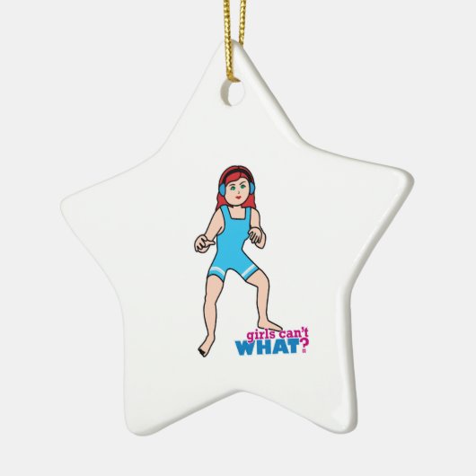 Girl Wrestler Keramisch Ornament (Links)
