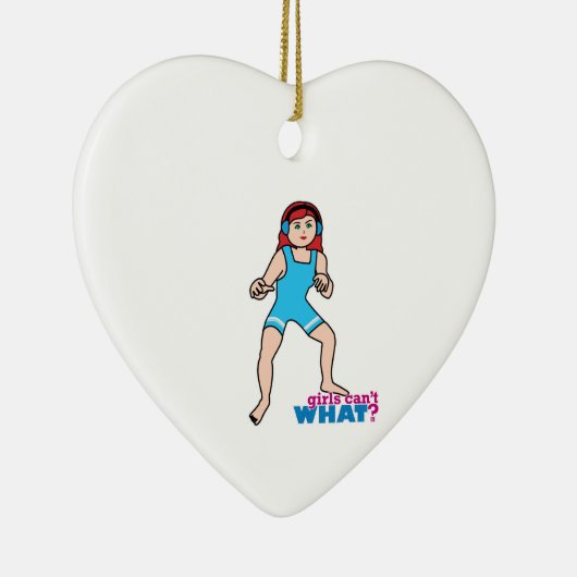 Girl Wrestler Keramisch Ornament (Rechts)