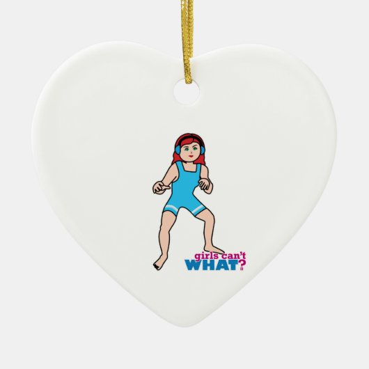 Girl Wrestler Keramisch Ornament (Voorkant)
