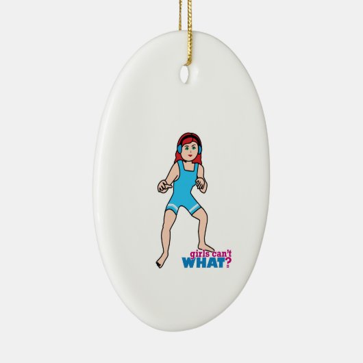 Girl Wrestler Keramisch Ornament (Rechts)