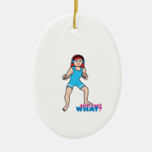 Girl Wrestler Keramisch Ornament (Voorkant)