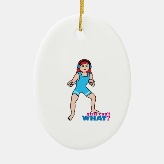 Girl Wrestler Keramisch Ornament (Voorkant)