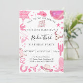 Girl Yee Haw Rodeo 3rd Birthday  Kaart (Staand voorkant)