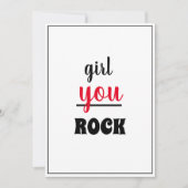 Girl You ROCK Nice Gesture Script Vrouw Person Bedankkaart (Voorkant)