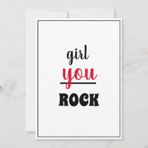 Girl You ROCK Nice Gesture Script Vrouw Person Bedankkaart