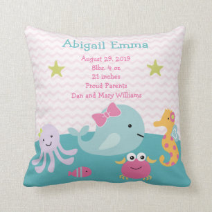 Girl Zee Animals Ocean Life Baby Pillow Keepomwill Kussen