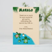 GIRL Zee TURTLE Familie Baby shower Dank u FLAT Bedankkaart (Staand voorkant)