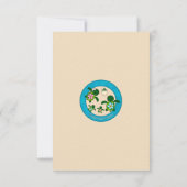 GIRL Zee TURTLE Familie Baby shower Dank u FLAT Bedankkaart (Achterkant)