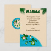 GIRL Zee TURTLE Familie Baby shower Dank u FLAT Bedankkaart (Voorkant / Achterkant)