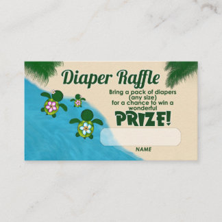 Girl Zee Turtle Honu Family Diaper Raffle Tickets Informatiekaartje