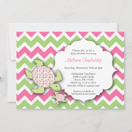 Girl Zee Turtles Baby shower nodigt moeder Baby ui Kaart