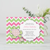 Girl Zee Turtles Baby shower nodigt moeder Baby ui Kaart (Staand voorkant)