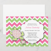 Girl Zee Turtles Baby shower nodigt moeder Baby ui Kaart (Voorkant / Achterkant)