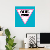 Girl Zone Road Sign Poster (Thuiskantoor)