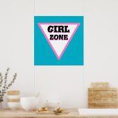 Girl Zone Road Sign Poster (Keuken)
