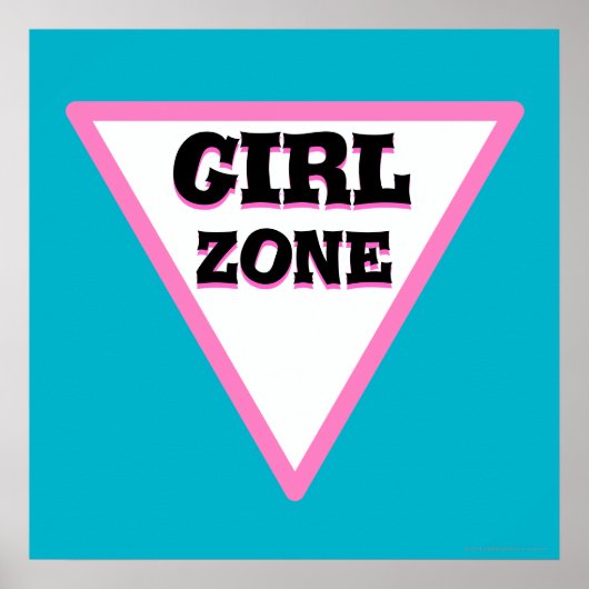 Girl Zone Road Sign Poster (Voorkant)