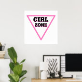 Girl Zone Road Sign Poster (Thuiskantoor)