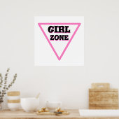 Girl Zone Road Sign Poster (Keuken)