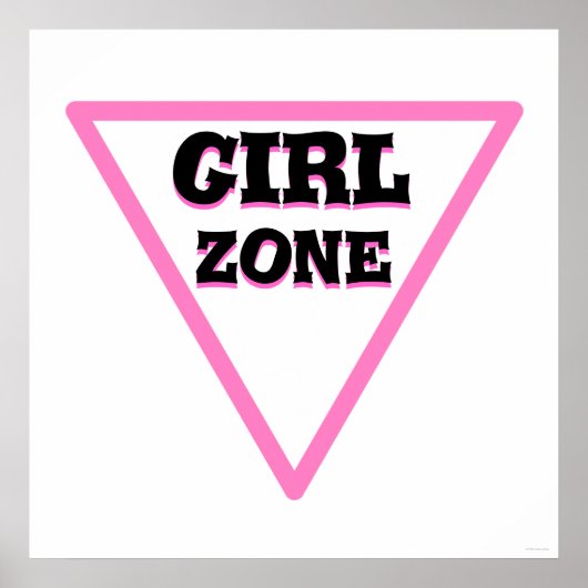 Girl Zone Road Sign Poster (Voorkant)