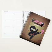 Girla NINJA kicking It Karate Warrior roze Zwart Planner (Display)