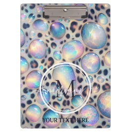 Girlachtige Opal Luipaardprint Kantoor School Klembord