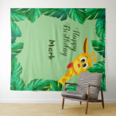 Girlande Giraffe Safari Verjaardagsfoto Achtergron Wandkleed (In Situ (horizontaal))