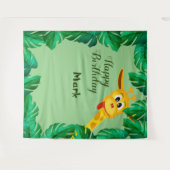 Girlande Giraffe Safari Verjaardagsfoto Achtergron Wandkleed (Voorkant (horizontaal))