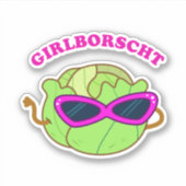 Girlborscht Fabulous Groente Pun Die-Cut Sticker (Voorkant)