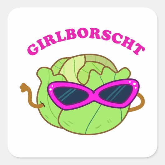 Girlborscht Fabulous Vegetable Pun Sticker (Voorkant)
