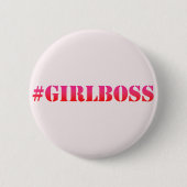 #GirlBoss - roze - Fun quote Button (Voorkant)