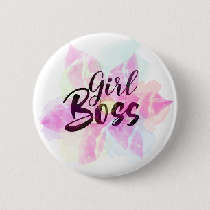 girlBoss-Waterverf Ronde Button 5,7 Cm